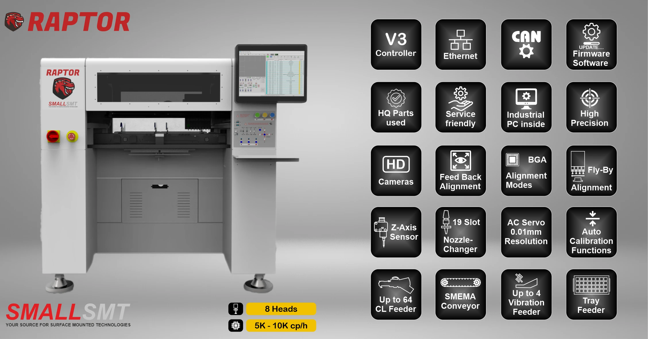 SMALLSMT RAPTOR In-Line Bestückungsmaschine SMALLSMT RAPTOR Bestückungsautomat